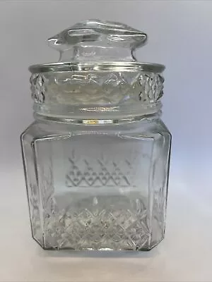 Vintage Koeze's Apothecary Candy Jar Collectible Glass Canister Jar 7” Seal Lid • $16.90