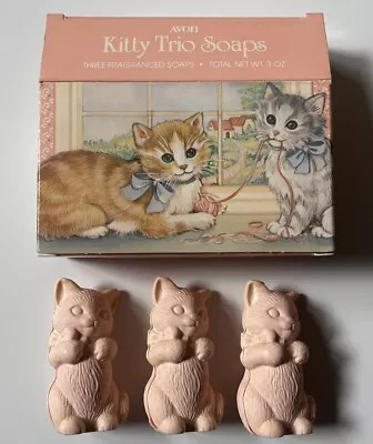 1987 Vintage Avon Kitty Trio Soaps- 3pc- 3oz Total-NOS • $3.25