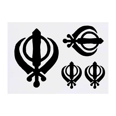 £5.99 • Buy 4 X 'Kanda Sikh Symbol' Temporary Tattoos (TO00041123)