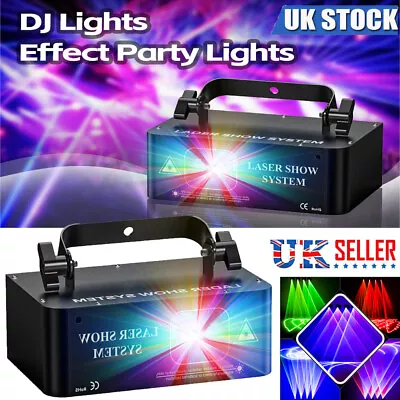 LED Beam Laser Projector Disco Lights Scanner Stage Lighting DJ Club Party DMX • £52.99