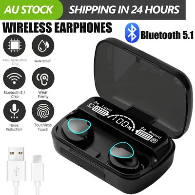 $18.90 • Buy Sweatproof Wireless Bluetooth Earphones Headphones Sport Gym Earbuds With Mic