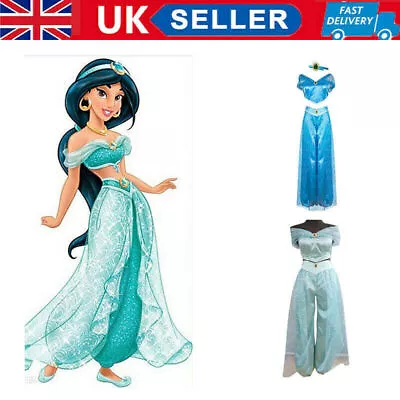 Hallowmas Aladdin Princess Jasmine Adult Cosplay Costumes Party Fancy Dress Up↑ • £16.99