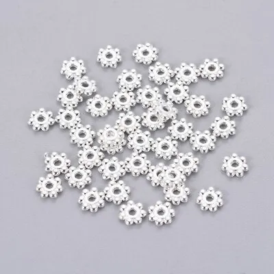 500Pcs Tibetan Style Alloy Silver Nickel Free Daisy Spacer Beads Crafts 4x1.5mm • $7.99