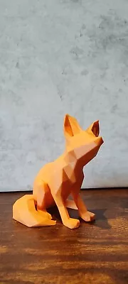 £0.99 • Buy Low Poly Fennec Fox 3d Printed Uk In PLA Matte Mandarin Orange