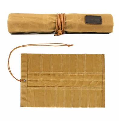 TOURBON Wax Canvas Carving Knife Roll Bag Workshop Tools Storage Carrier Gift • $40.69
