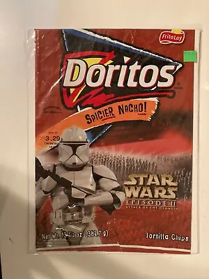 Star Wars 2002 Frito Lay AOTC Promo Chip Bag Doritos Spicier Nacho 13.5 O • $9.99