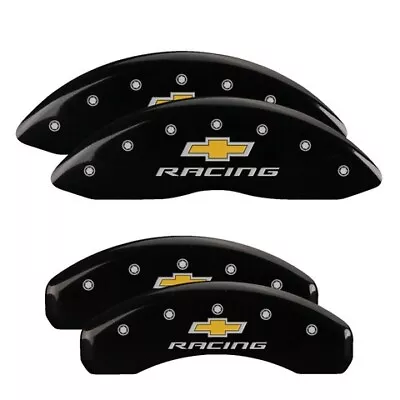 MGP Caliper Covers Set Of 4 Black Finish Silver Chevy Racing • $289