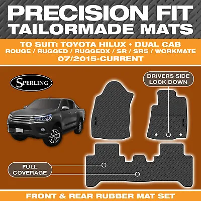 For Toyota Hilux Dual Cab 2015-On Custom Car Floor Mats Rubber Black • $88.99