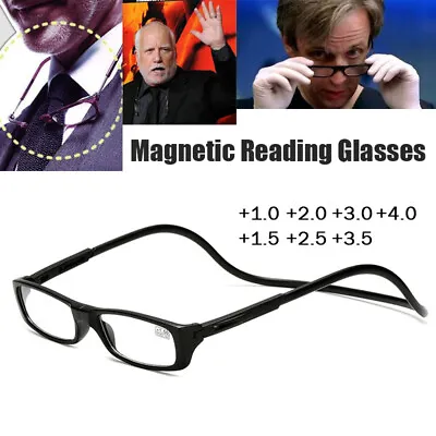 Hanging Folding Magnetic Reading Eyeglasses Glasses Front Click Connect Neck • $3.99