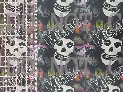 Custom 100% Cotton Woven Fabric Misfits Rock Band By The  1/4 Yard 9x56 • $5.49