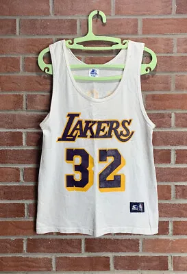 Vintage Starter Magic Johnson Los Angeles Lakers Tank Top White Mens Small 90’s • $32.95