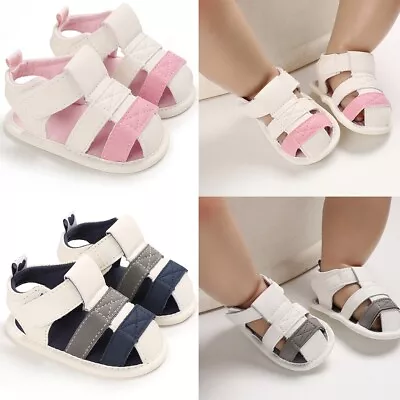 Baby Boy Girl Anti-slip Shoes Open Toe Sandals Toddler Summer Breathable Shoes • £6.99