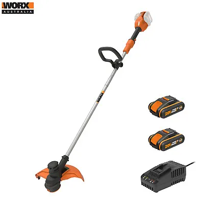 WORX 40V Cordless 30cm Lawn Grass Line Trimmer 2x Batteries & Charger- WG183E.B • $369