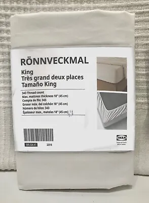 IKEA ‘RONNVECKMAL’ White KING Fitted Sheet – NEW! • $30
