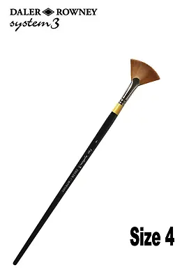 Daler Rowney System 3 Acrylic Brush Fan Size 4 Long Handle • £5.99