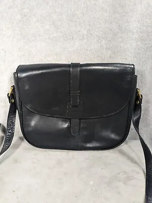 Pieroino Black Leather Vintage Bag Cute Design Made In Italy • $34.98