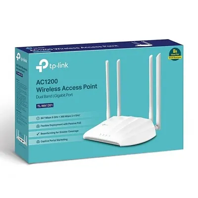 Tp-Link TL-WA1201 Ac1200 867+300 Dual Band Wireless Access Point Mu-Mimo • £55.48