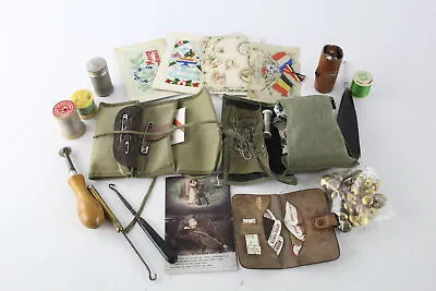 £3.20 • Buy Collection Of Antique / Vintage MILITARY THEME HABERDASHERY Items Inc Sewing Kit