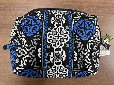 VERA BRADLEY LARGE COSMETIC BAG BRAND NEWCanterberry Cobalt Blue/gray/wht/blk • $18.99