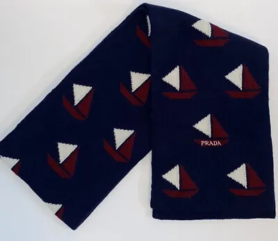 $329 • Buy Prada Wool Cashmere Boat Scarf NWT Authentic