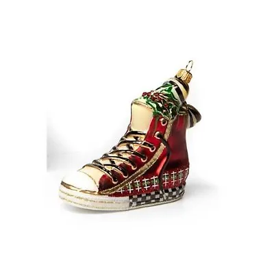 Brand New Mackenzie Childs Glass Ornament - Holiday Hi-Tops - Red • $98