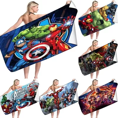 3D Marvel Avengers Bath Towel Beach Microfiber Towel Turt 70*150cm Xmas Gifts UK • £12.58