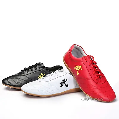 NEW Unisex Soft Cow Leather Kung Fu Tai Chi Shoes Martial Arts Wushu Sports Snea • $42.66