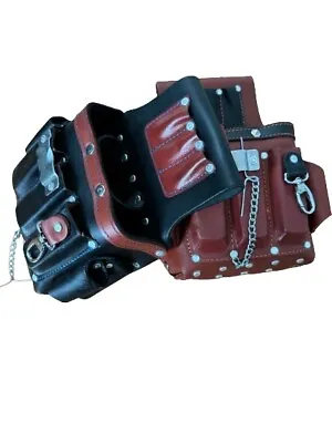 Leather Heavy Duty Electrician Carpenters Tool Pouch Waist Multi Storage Bag • $44.99