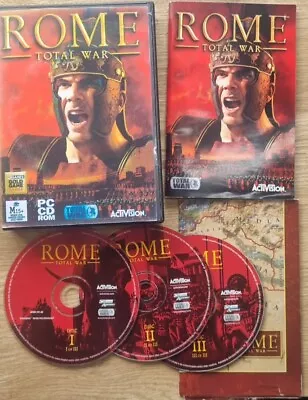  Rome - Total War (PC CD ROM) 3 Disc Set Complete W Manual + Map Poster • $14.24