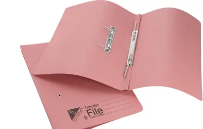 Pink Foolscap Transfer Spring File Folder Paper Storage 285gsm 32mm Capacity • £12.99