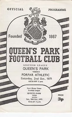 Queen's Park V Forfar Athletic 1971/2 (2 Oct) • £2
