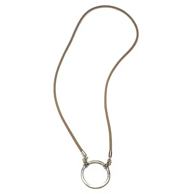 LA LOOP Stockard Eyeglasses Necklace Holder Taupe Basic Leather 25 Cord & Shiny • $79.95