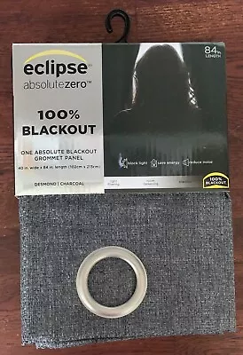 Eclipse Absolute Zero 1pc Blackout Desmond Window Curtain Paneldesmond Charcoal • $20