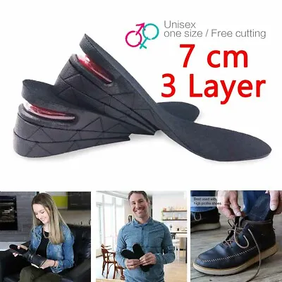 Height Increase Insoles Shoe Pads Lift Heel 3 Layers Adjustable Up To Tall 7cm • $8.63