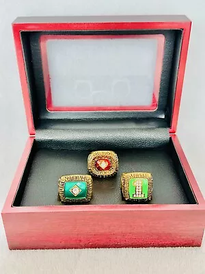 3 PCS Miami Hurricanes NCAA 18k GP Championship Ring W Box US SHIP 1983/87/89 • $99.99