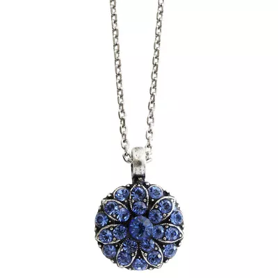 Mariana Silver Guardian Angel ROYAL BLUE  Crystal Reversible Pendant Necklace • $74