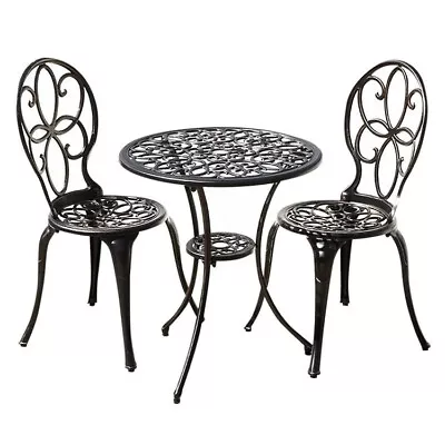 Bistro Set 2-Seater Table & Chairs Set In Black • £103