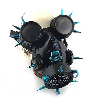 Steampunk Rivet Gas Mask With Goggles Death Mask Helmet For Halloween Costume • $24