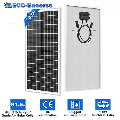 100W Watt 12V Monocrystalline Solar Panel For RV Camping Home Off Grid Golf Boat • $54.99