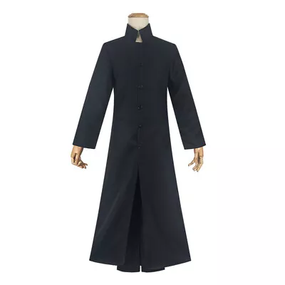 The Matrix Cosplay Costume Neo Uniform Keanu Reeves Trench Coat Black • £30
