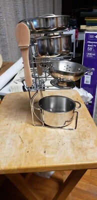$17.50 • Buy 8-Piece Stainless Steel Cooking Pots And Pans Kitchen Play Set With Rack Excell