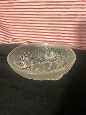 Pine Cones Glass Bowl By Verlys Of America 1986 Vintage • $39