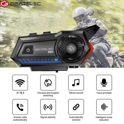 Bluetooth 5.1 Motorcycle Helmet Headset Waterproof Headphone Speaker Hands Free • $19.19