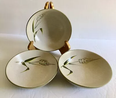 Sears Wild Rice Stoneware Beige Raised Surface Cereal Bowl Set Of 3 • $9.89