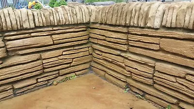 Dry Stone Walling - Concrete Cast Blocks -  Garden Patio Double Walls Fencing UK • £195