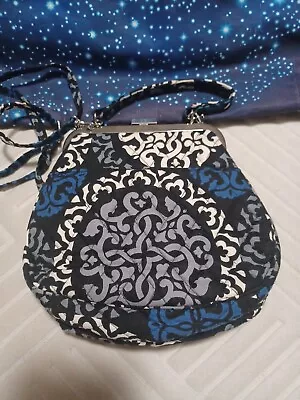 Vera Bradley Canterberry Cobalt Fall 2013 X Body Handbag Purse EUC • $12