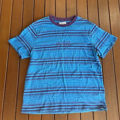 Vintage 90s Guess Originals Size XL TShirt Striped Blue Purple Casual • $35