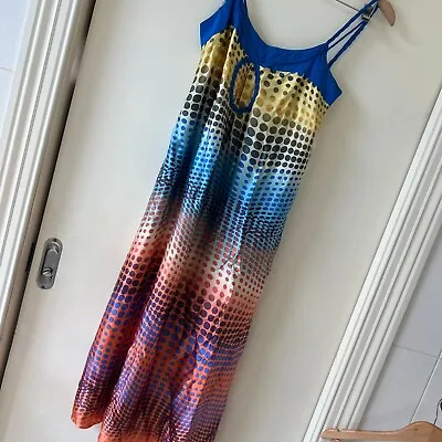 KATHERINE Multicoloured Silk Kaftan Dress Size 10AU • $45
