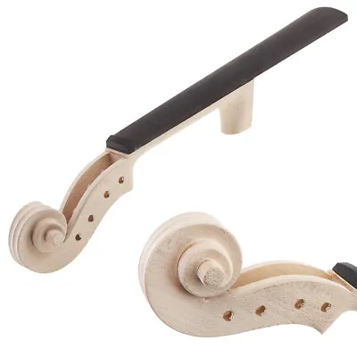 4/4 Size Maple White Violin Neck Head Violin Ebony Fingerboard Nut Hand DIY Kit • $15.82