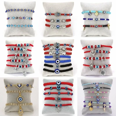 $2.20 • Buy Wholesale Evil Eye Crystal Bracelet Chain Adjustable Women Men Turkish Bangle